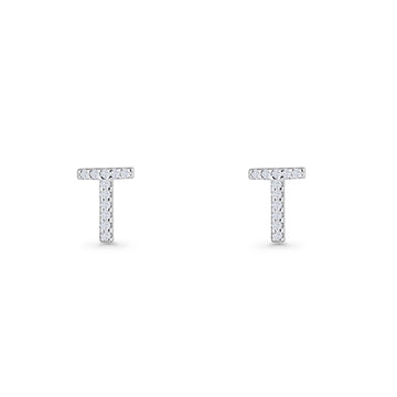 Initial T Stud Earring